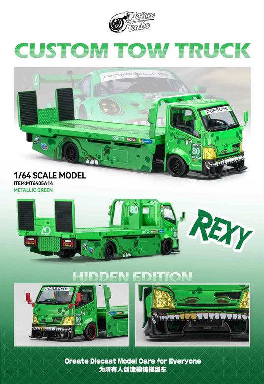 Micro Turbo Mega Gear Custom Tow Truck Dino Rexy Livery Green
