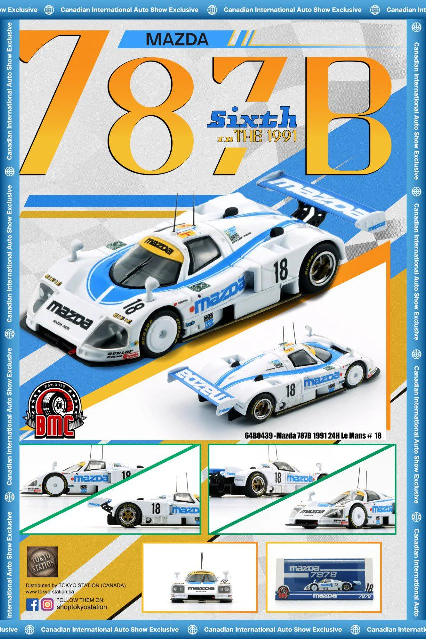**PRE ORDER** BM Creations Mazda 787B 1991 24H LeMans Canadian Auto Show Exclusive - White