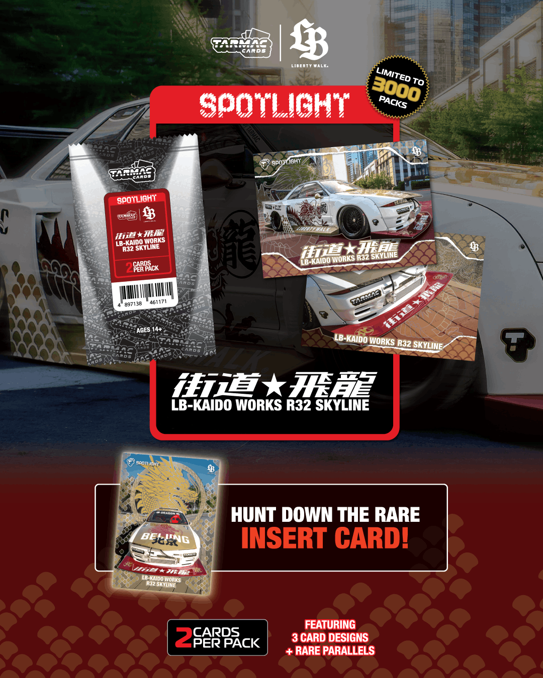 **PRE ORDER** Tarmac Trading Cards Spotlight - LB - Kaido Works R32 Skyline "Flying Dragon"