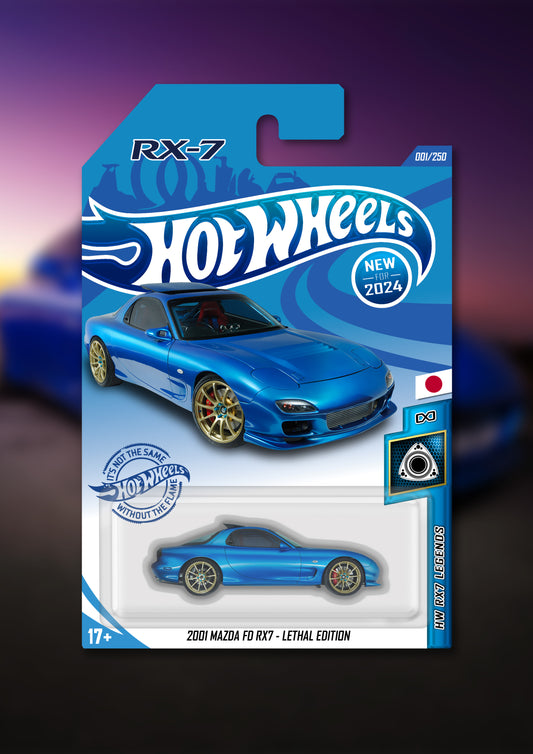 Hot Wheels LETHAL FD RX-7 Wall Art Poster V1