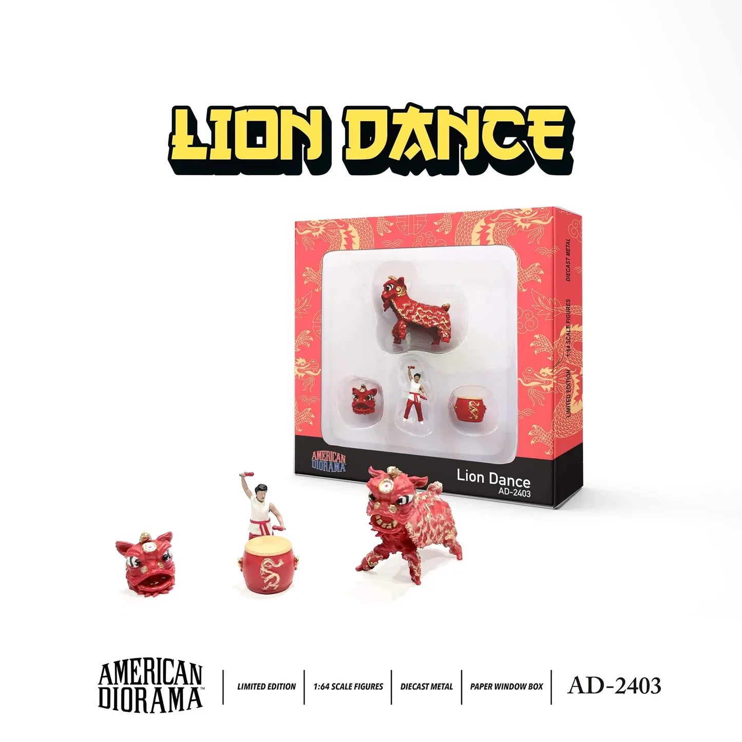 American Diorama Figurine Set Lion Dance AD-2403