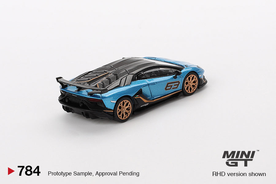 **PRE ORDER** Mini GT Lamborghini Aventador SVJ 63 Blu Aegir