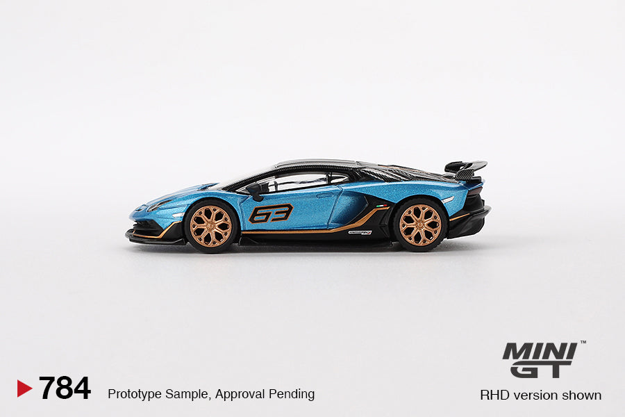 **PRE ORDER** Mini GT Lamborghini Aventador SVJ 63 Blu Aegir