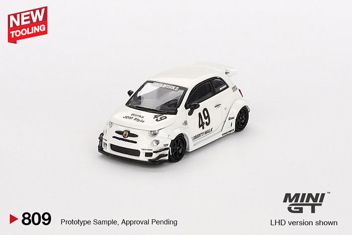 **PRE ORDER** Mini GT LB-WORKS x Abas Works ABARTH 595 Gara White