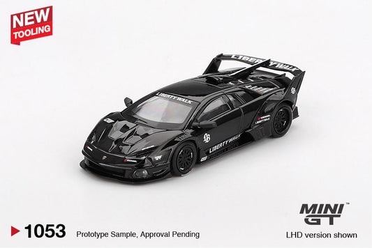 **PRE ORDER** Mini GT Lamborghini LB-Silhouette WORKS Murciélago GT Evo – Black MGT01053-L