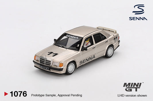 **PRE ORDER** Mini GT Mercedes-Benz 190 E 2.3-16 #11 Ayrton Senna 1984 Nürburgring Race of Champions w/ Figure - Ayrton Senna Collection Blister MGT01076-BL