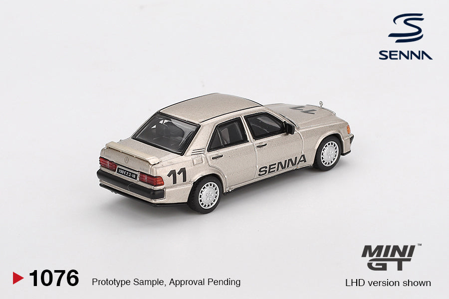 **PRE ORDER** Mini GT Mercedes-Benz 190 E 2.3-16 #11 Ayrton Senna 1984 Nürburgring Race of Champions w/ Figure - Ayrton Senna Collection Blister MGT01076-BL