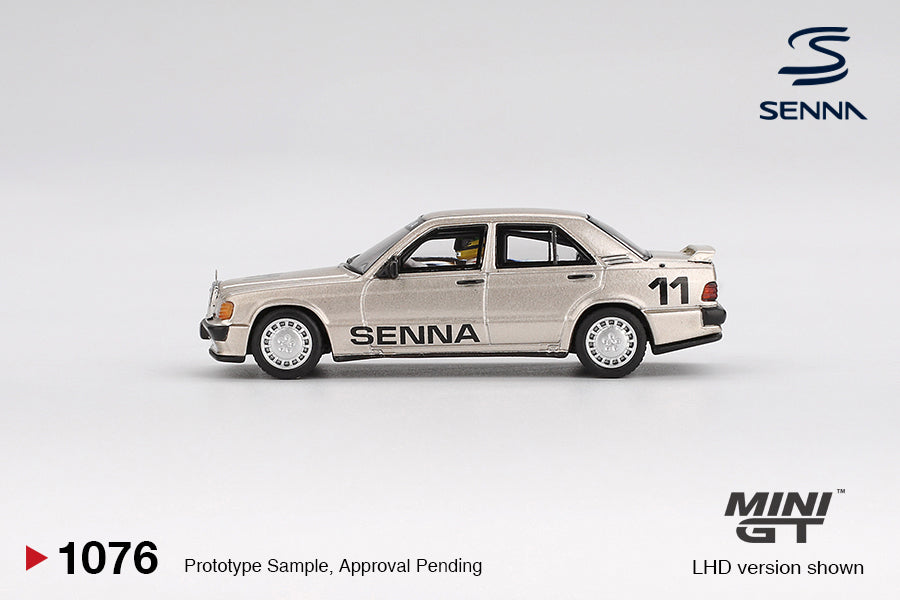 **PRE ORDER** Mini GT Mercedes-Benz 190 E 2.3-16 #11 Ayrton Senna 1984 Nürburgring Race of Champions w/ Figure - Ayrton Senna Collection Blister MGT01076-BL