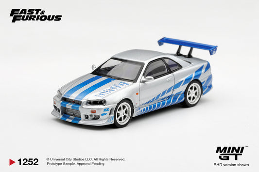 **PRE ORDER** Mini GT Nissan Skyline GT-R C-West "2 Fast 2 Furious" Brian O'Conner - Blister MGT01252