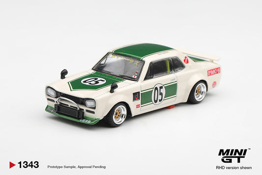 **PRE ORDER** Mini GT Nissan Skyline LB-WORKS "HAKOSUKA" White / Green - MGT01343