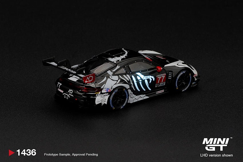 **PRE ORDER** Mini GT Porsche 911 GT3 R (992) #77 AO Racing "Skeleton Rexy" 2026 IMSA Petit Le Mans - MGT01436