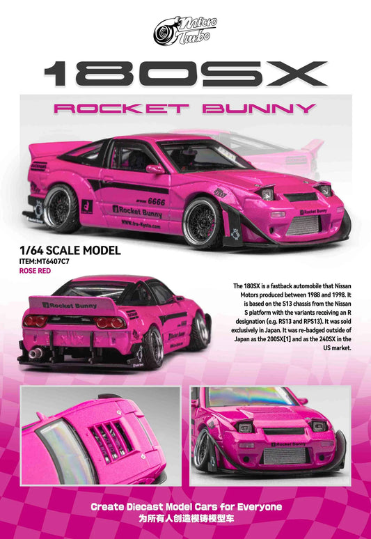 Micro Turbo Nissan 180SX Type X Custom Rocket Bunny Pink