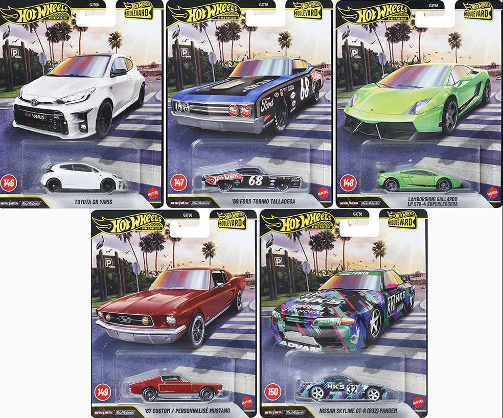 Hot Wheels Premium Boulevard #146-150 Set Of 5