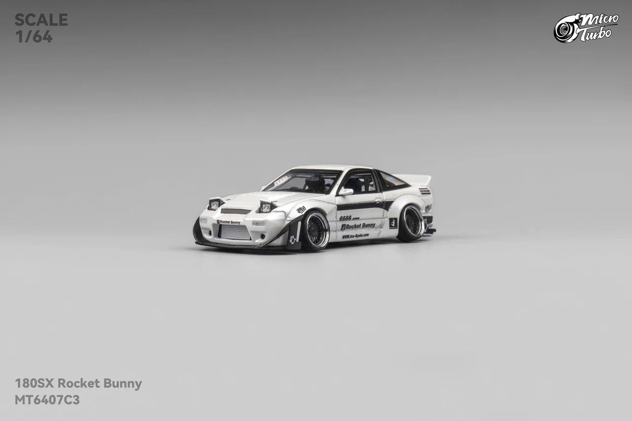 **PRE ORDER** Micro Turbo Nissan 180SX Custom Rocket Bunny - White