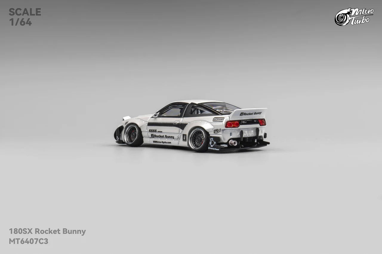 **PRE ORDER** Micro Turbo Nissan 180SX Custom Rocket Bunny - White