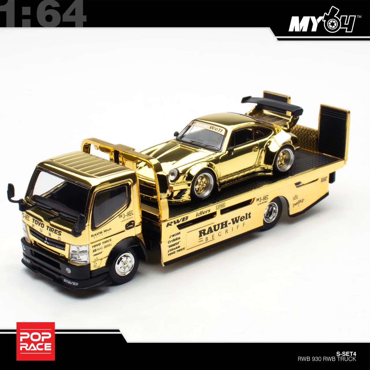 **PRE ORDER** Pop Race RWB 930 Gold Chrome Truck Set Exclusive HEC 2026