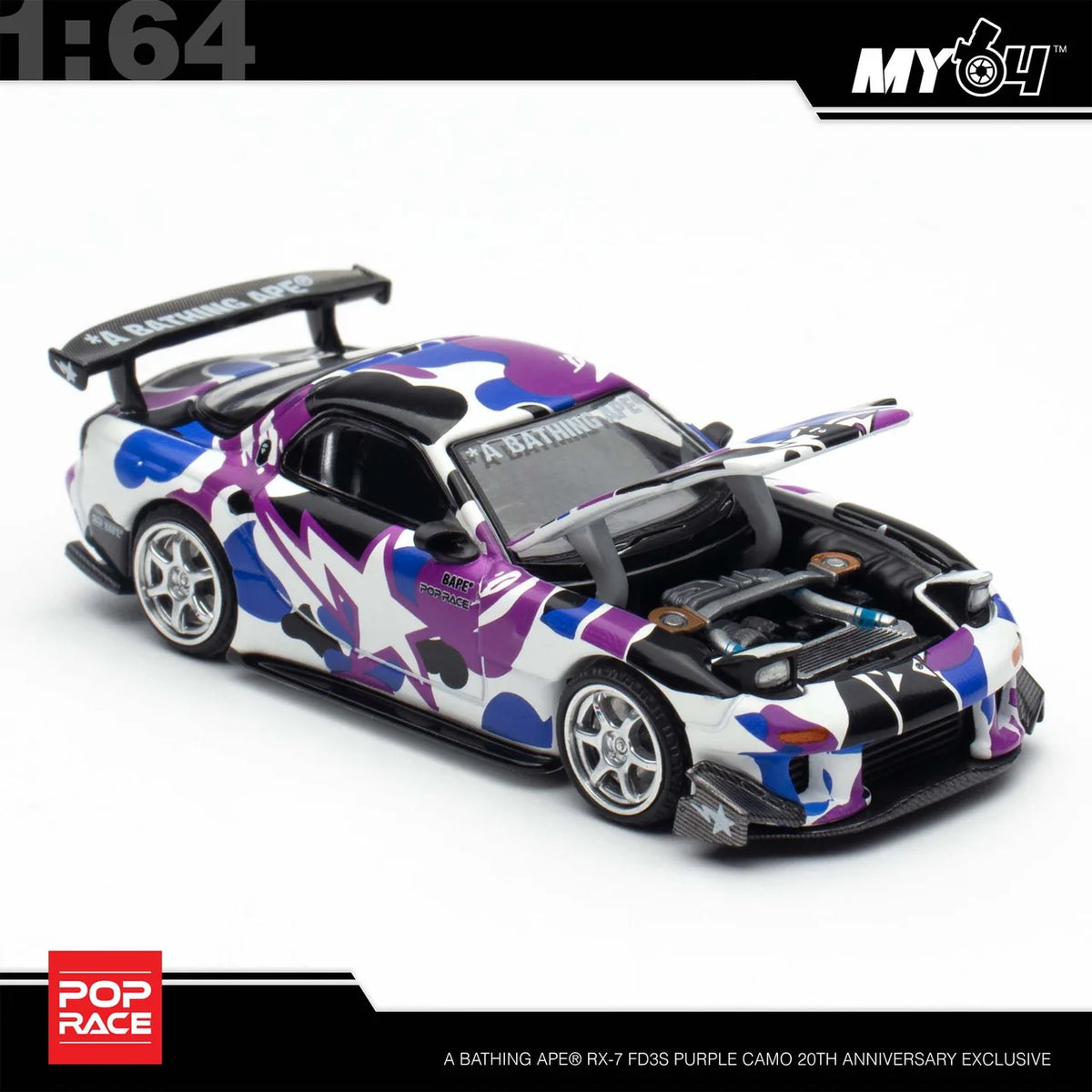 Pop Race x BAPE Mazda FD RX-7 RE-Amemiya Bathing APE 20th Anniversary Exclusive