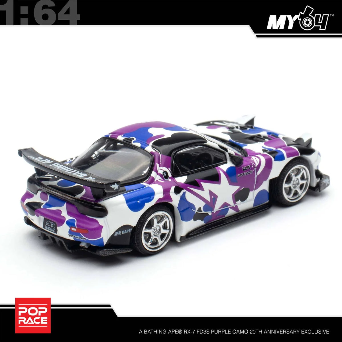 Pop Race x BAPE Mazda FD RX-7 RE-Amemiya Bathing APE 20th Anniversary Exclusive