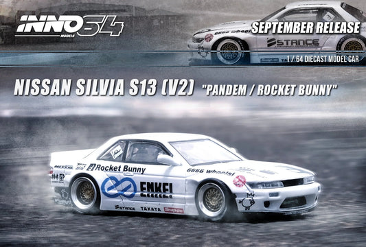 INNO64 Nissan Silvia S13 (V2) Pandem / Rocket Bunny" White"