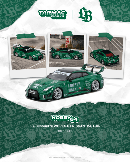 **PRE ORDER** Tarmac Works Hobby64 LB-Silhouette WORKS GT NISSAN 35GT-RR Emerald Green
