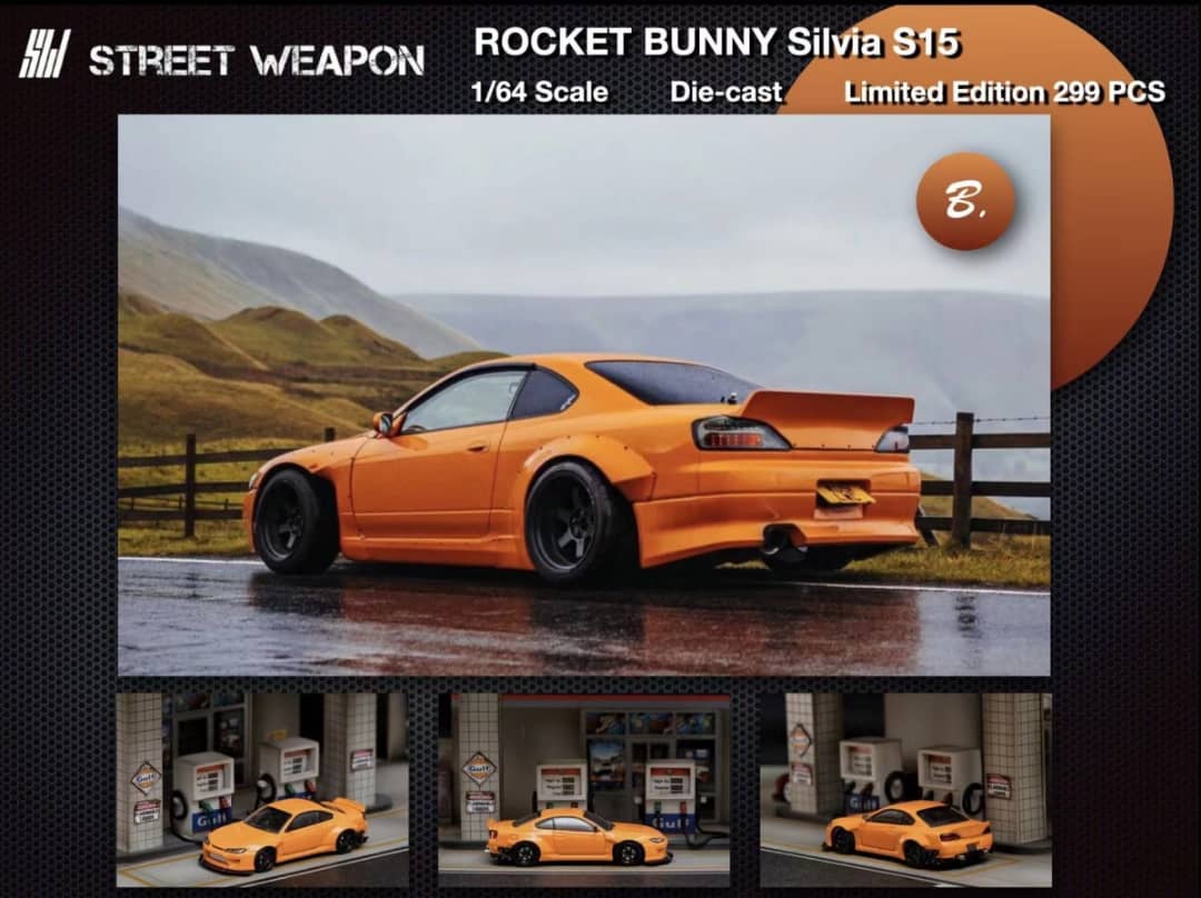 Street Weapon Nissan Silvia S15 Rocket Bunny Orange - Limited 299 Pieces World Wide