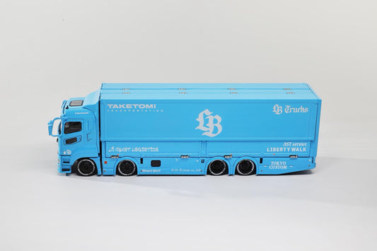 **PRE ORDER** GCD 1:64 Liberty Walk LB-Trucks Mitsubishi Fuso Super Great Transporter LBWK Skyblue - Liberty Walk Japan Store Exclusive