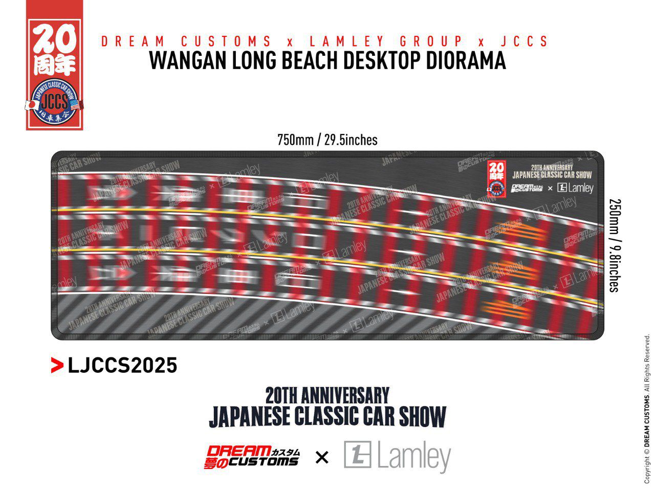 **PRE ORDER** Dream Customs x Lamley Group x JCCS Wangan Long Beach Desktop Diorama Mat