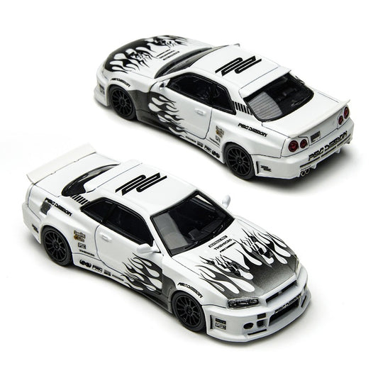 **PRE ORDER** Time Micro Nissan Skyline R34 "Smilodon" Black & White