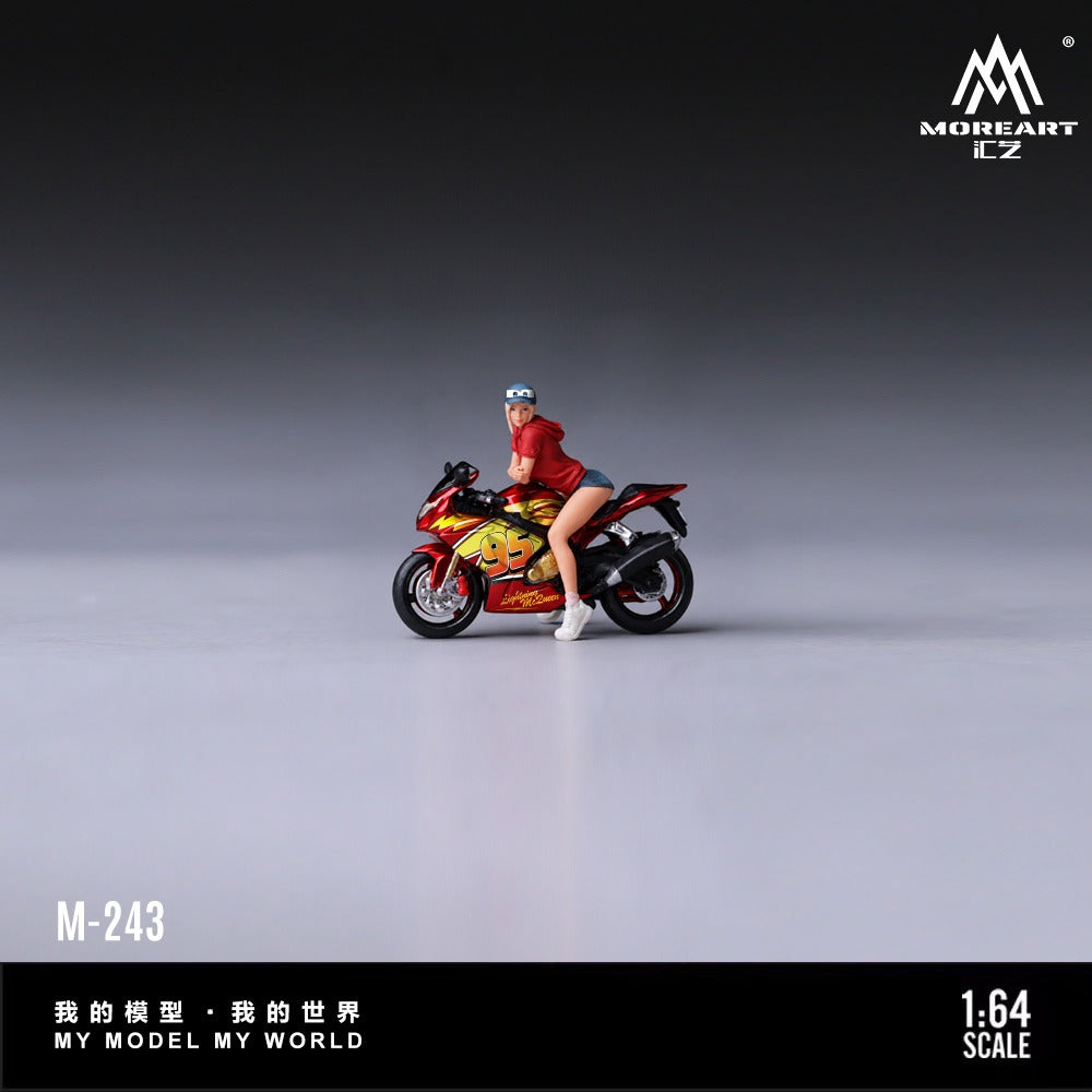 **PRE ORDER** MoreArt McQueen Suzuki Motorcycle Trendy Woman Figure Set - Resin Model MO222243