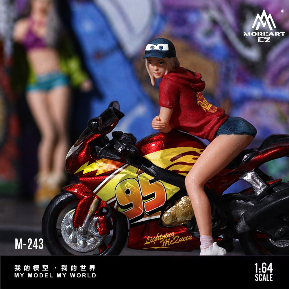 **PRE ORDER** MoreArt McQueen Suzuki Motorcycle Trendy Woman Figure Set - Resin Model MO222243