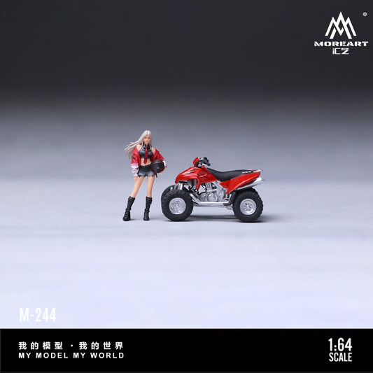 **PRE ORDER** MoreArt Red ATV All-Terrain Vehicle Hot Girl Doll Set - Resin Model MO222244