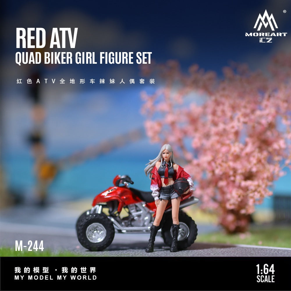 **PRE ORDER** MoreArt Red ATV All-Terrain Vehicle Hot Girl Doll Set - Resin Model MO222244
