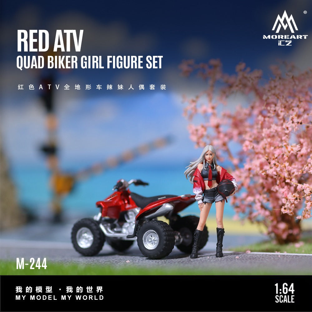 **PRE ORDER** MoreArt Red ATV All-Terrain Vehicle Hot Girl Doll Set - Resin Model MO222244