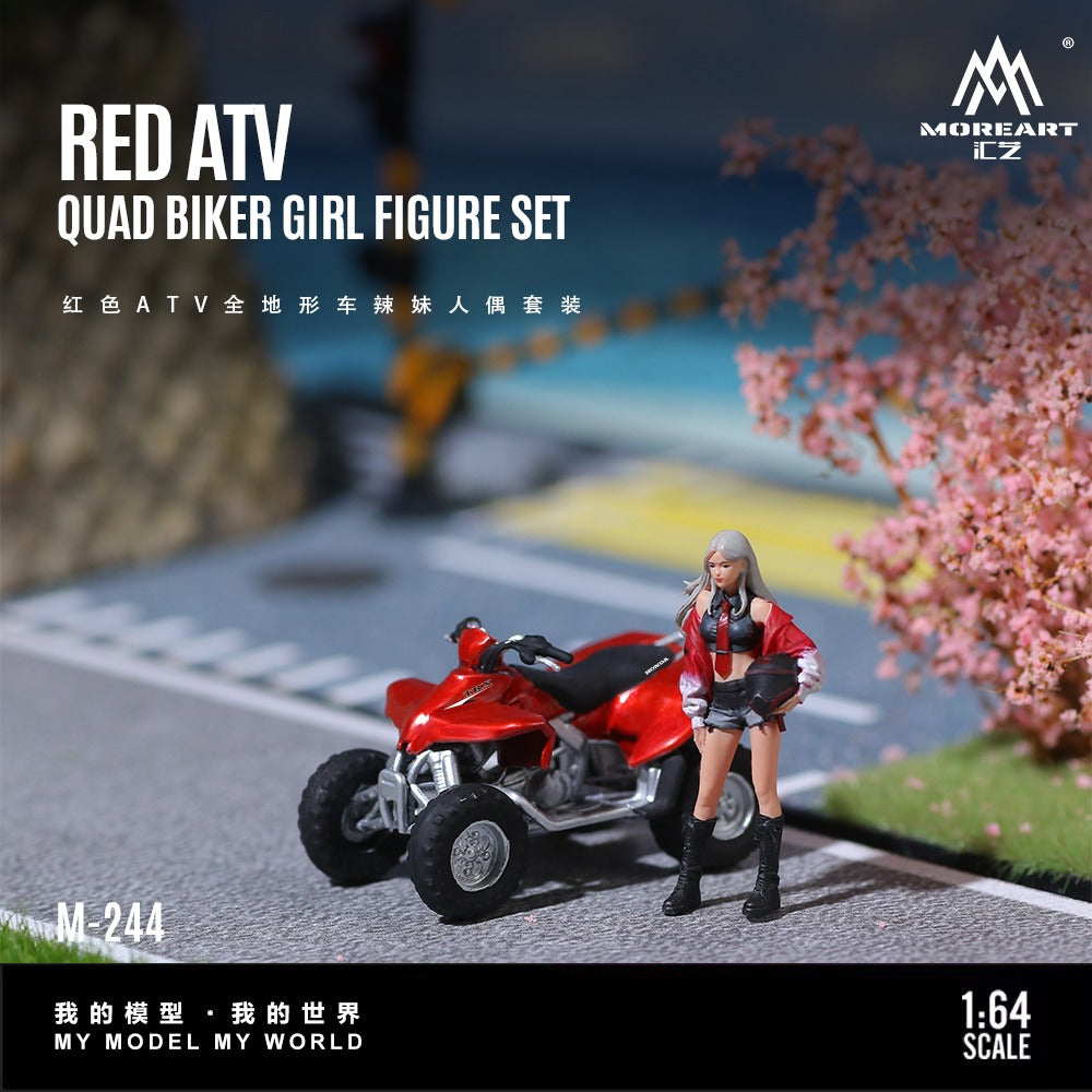 **PRE ORDER** MoreArt Red ATV All-Terrain Vehicle Hot Girl Doll Set - Resin Model MO222244
