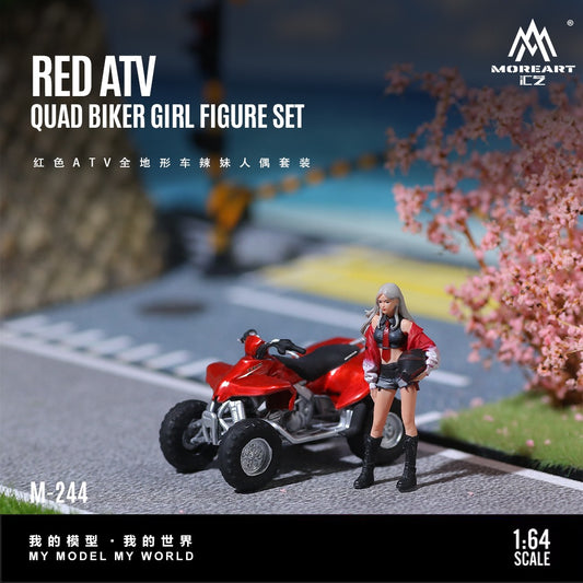 **PRE ORDER** MoreArt Red ATV All-Terrain Vehicle Hot Girl Doll Set - Resin Model MO222244