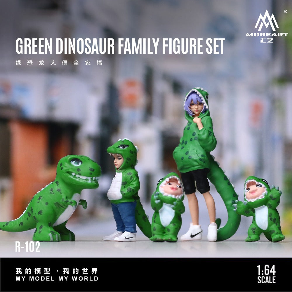 **PRE ORDER** MoreArt Green Dinosaur Figurine Set - Resin Model MO223102
