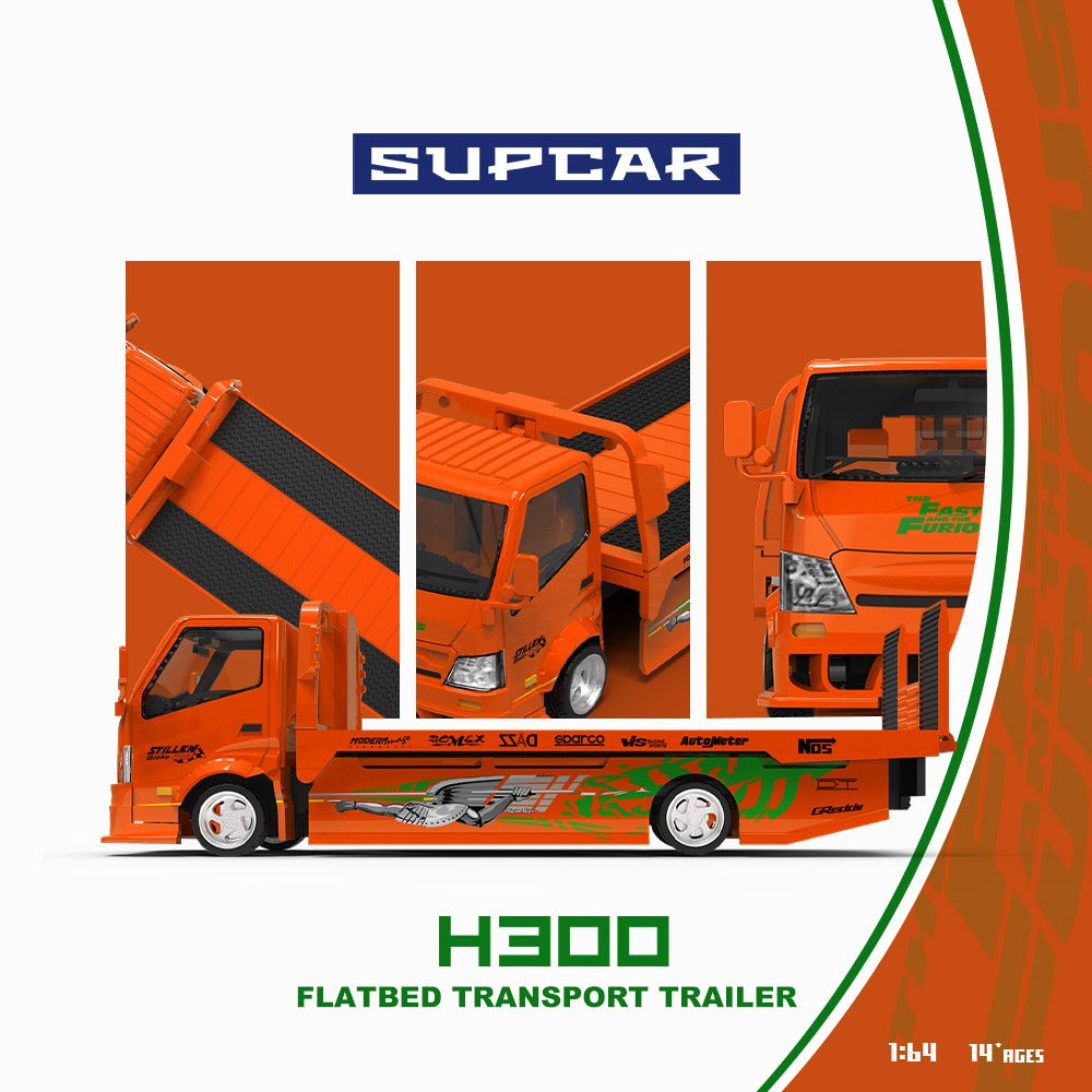 **PRE ORDER** SupCar H300 Flatbed Transport Trailer Tuck - Fast & Furious SC647247