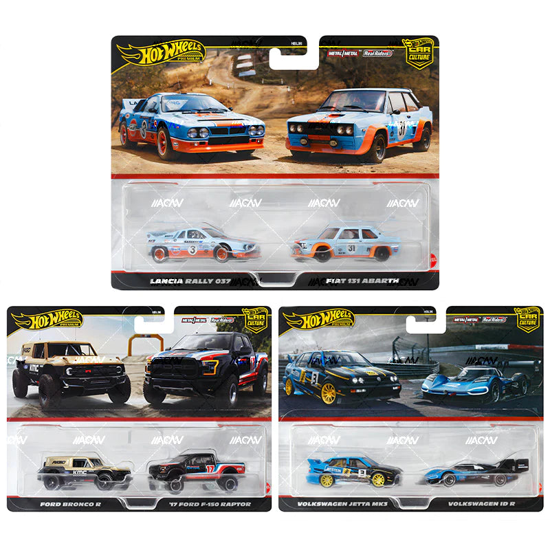 Hot Wheels Premium Twin Pack Lancia / Ford / Volkswagen Set Of 3