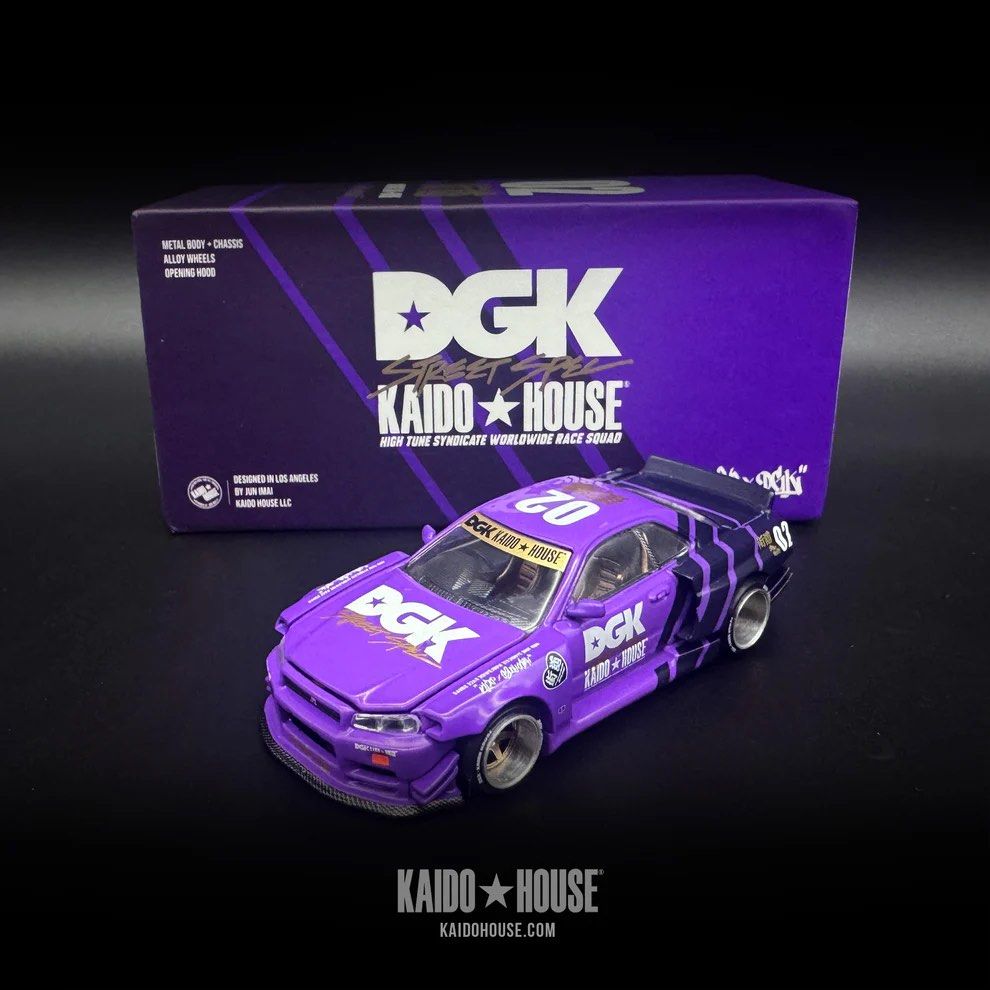 Kaido House x Mini GT Nissan Skyline R34 GTR - DGK Collaboration ...