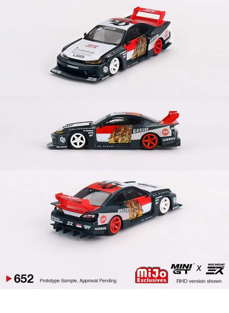 Pre Order Mini GT Nissan LB-Super Silhouette S15 Silvia "Garuda" x Mizu Diecast