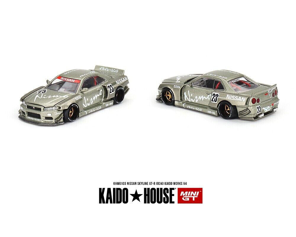 Kaido House x Mini GT Nissan Skyline R34 GTR Kaido Works V4