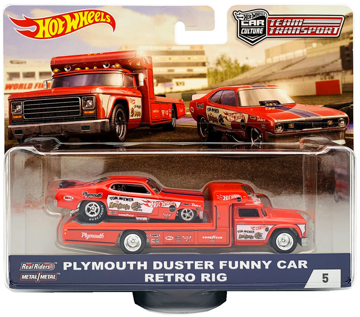 Hot Wheels Premium Team Transport Plymouth Duster Funny Car #5