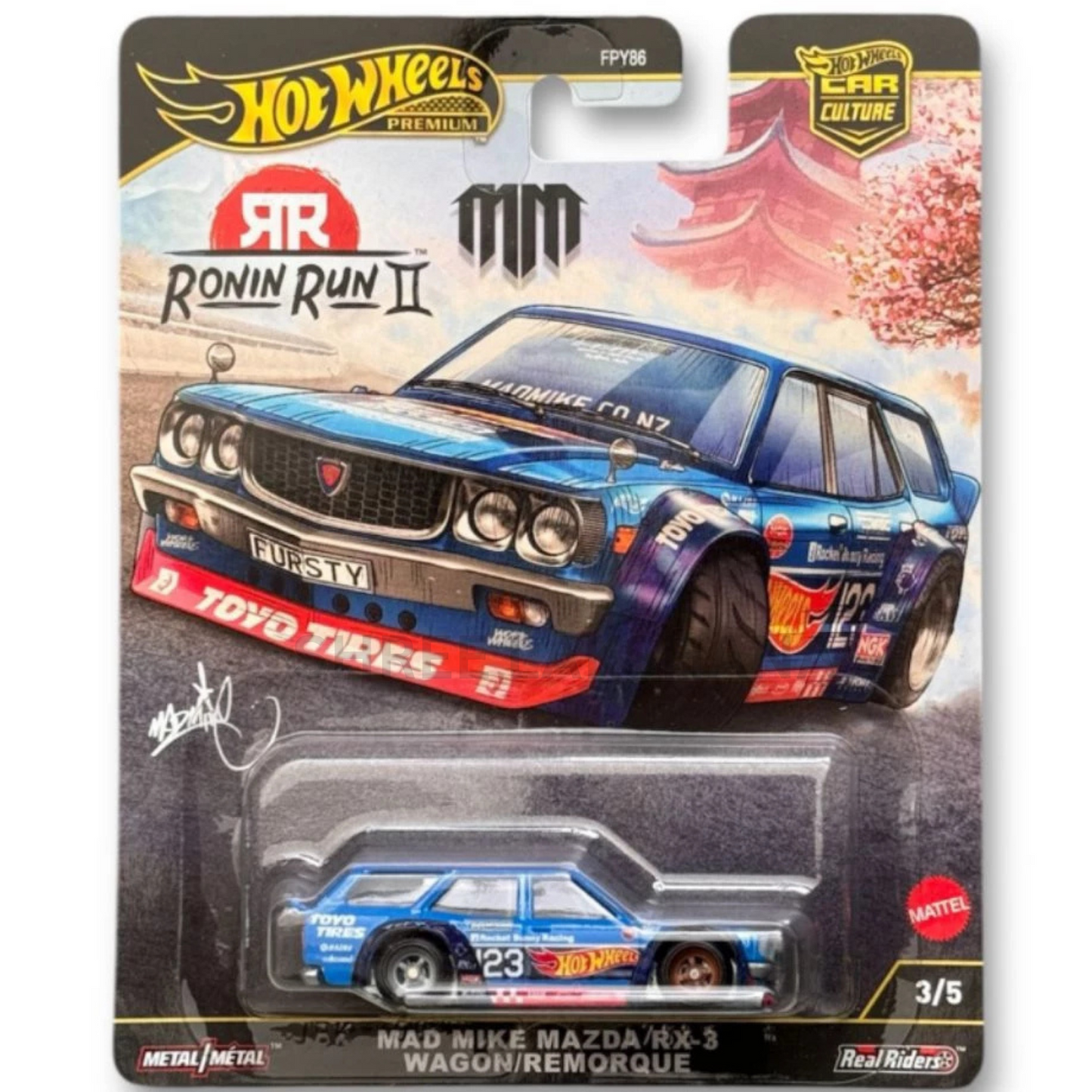 Hot Wheels premium Car Culture Ronin Run 2 Mad Mike Mazda RX-3 Wagon